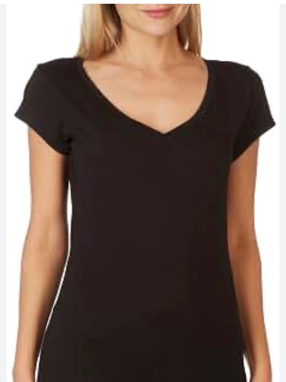 NWT Ambiance black v neck tee in size large (227)